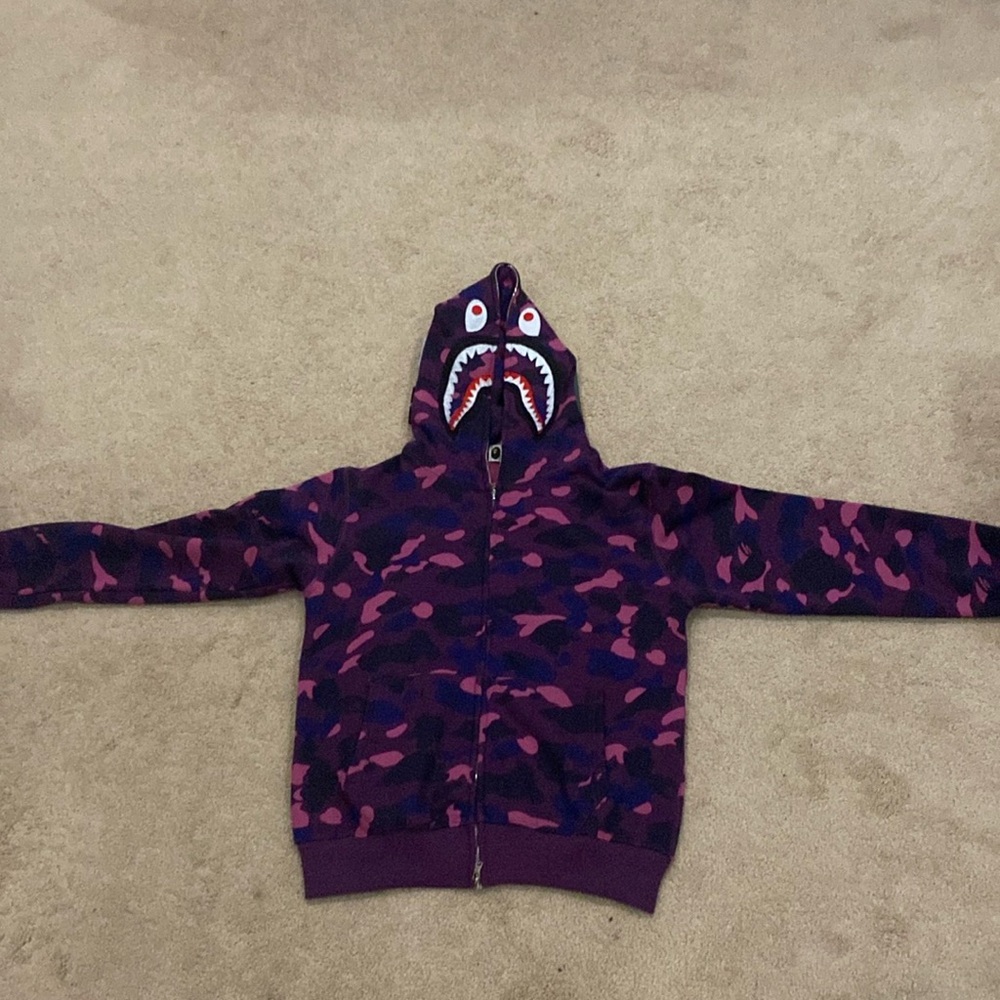 PURPLE BAPE HOODIE (SIZE SMALL)
